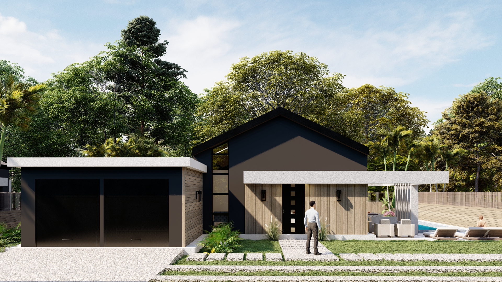 Lotto I — facciata principale villa contemporanea